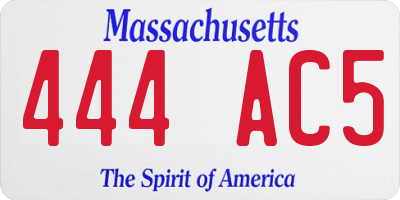 MA license plate 444AC5