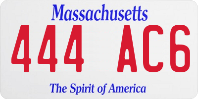 MA license plate 444AC6