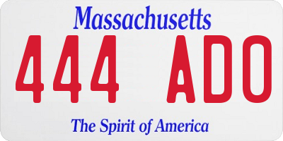 MA license plate 444AD0