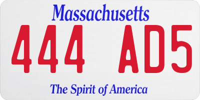 MA license plate 444AD5