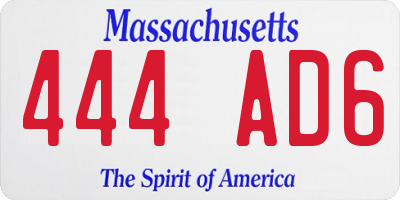MA license plate 444AD6