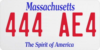 MA license plate 444AE4