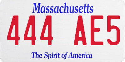 MA license plate 444AE5