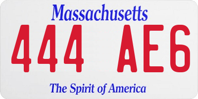 MA license plate 444AE6