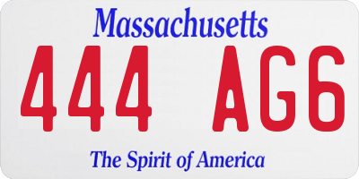 MA license plate 444AG6
