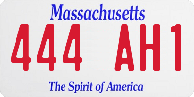 MA license plate 444AH1