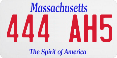 MA license plate 444AH5