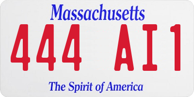 MA license plate 444AI1