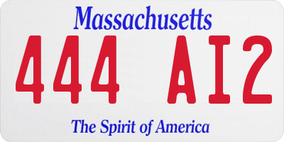 MA license plate 444AI2