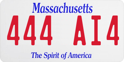 MA license plate 444AI4