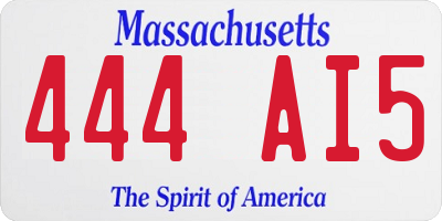 MA license plate 444AI5