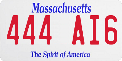 MA license plate 444AI6