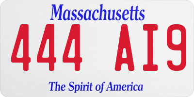 MA license plate 444AI9