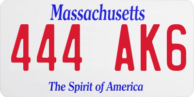 MA license plate 444AK6