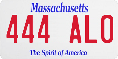 MA license plate 444AL0