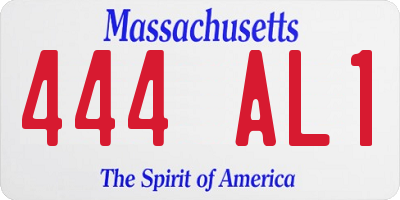 MA license plate 444AL1