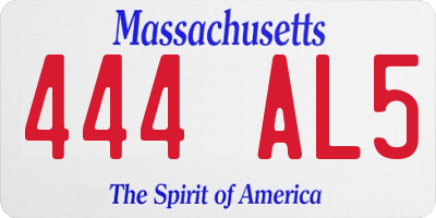 MA license plate 444AL5