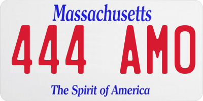 MA license plate 444AM0