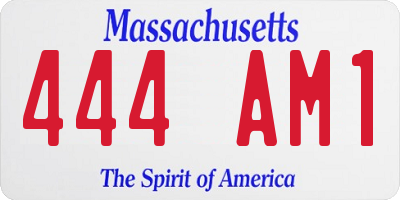 MA license plate 444AM1