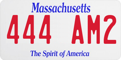 MA license plate 444AM2