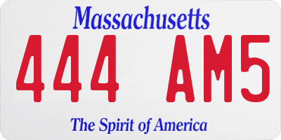 MA license plate 444AM5