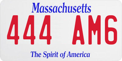 MA license plate 444AM6