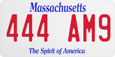 MA license plate 444AM9