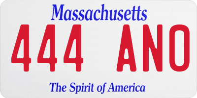 MA license plate 444AN0