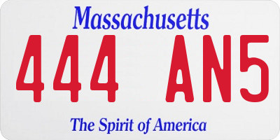 MA license plate 444AN5