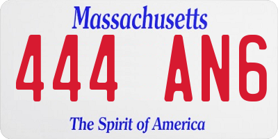 MA license plate 444AN6