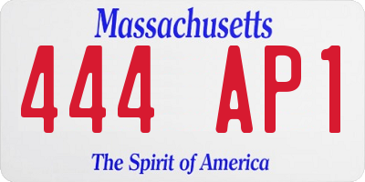 MA license plate 444AP1
