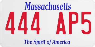 MA license plate 444AP5