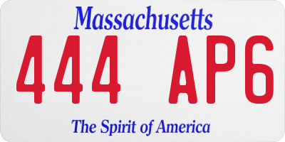 MA license plate 444AP6