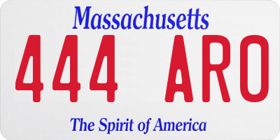 MA license plate 444AR0