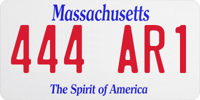 MA license plate 444AR1