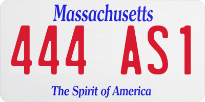MA license plate 444AS1
