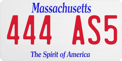 MA license plate 444AS5