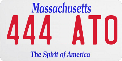 MA license plate 444AT0