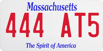 MA license plate 444AT5