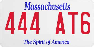 MA license plate 444AT6