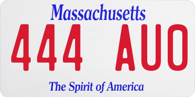 MA license plate 444AU0