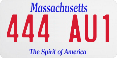 MA license plate 444AU1