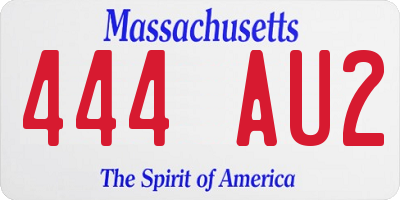 MA license plate 444AU2