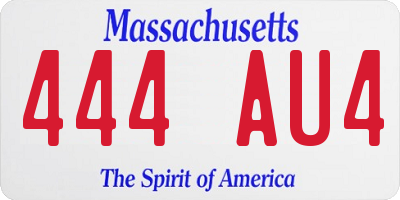 MA license plate 444AU4
