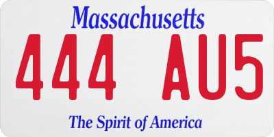 MA license plate 444AU5