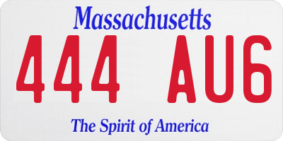 MA license plate 444AU6