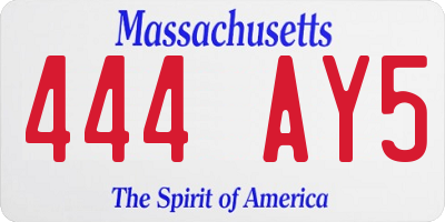 MA license plate 444AY5