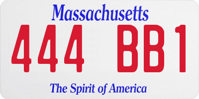 MA license plate 444BB1