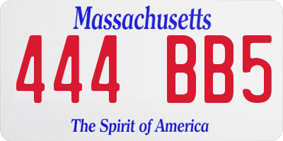 MA license plate 444BB5