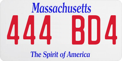 MA license plate 444BD4